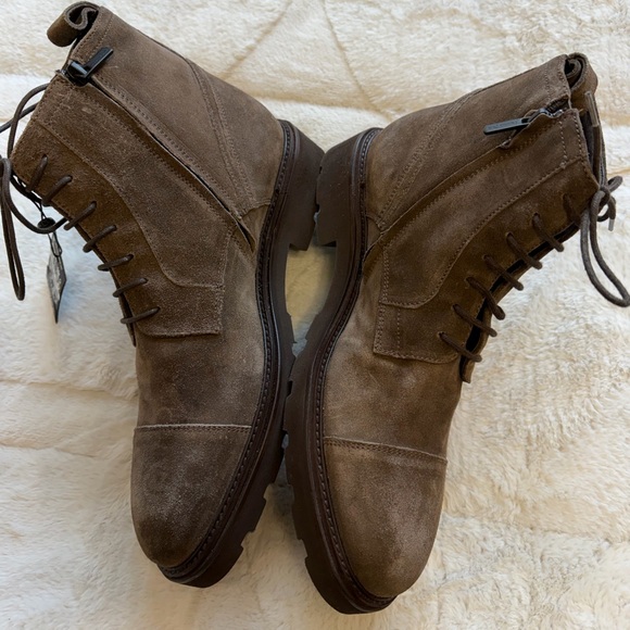 NEW! $160 Massimo Dutti Brown Suede Leather Side Zip Up Ankle Boots 11 main image 8